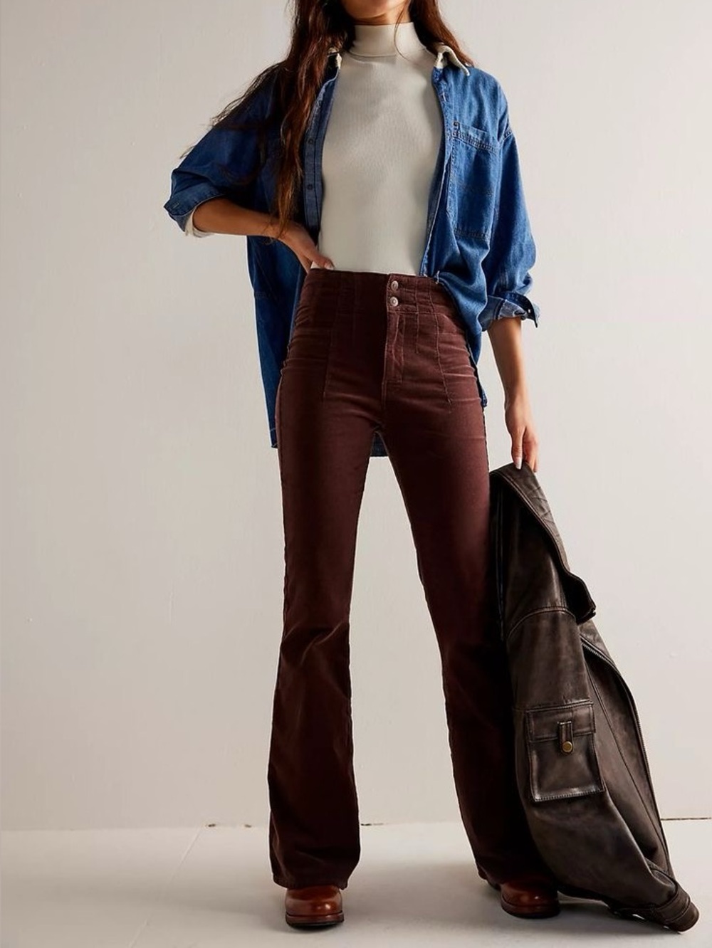 Free People Jayde Corduroy Flare Stretch Pant